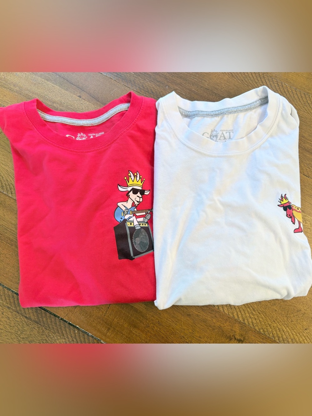 2 GOAT USA youth XL graphic t shirts